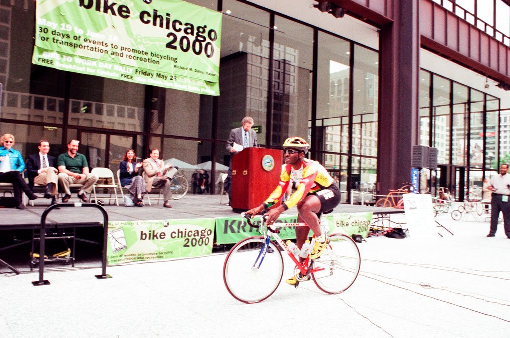 A Bike to Work Rally is held at Daley Plaza - Chicago Sun-Times