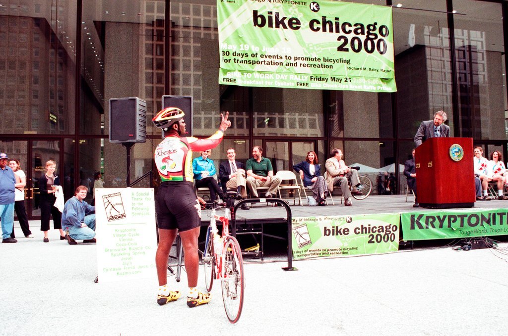 A Bike to Work Rally is held at Daley Plaza - Chicago Sun-Times