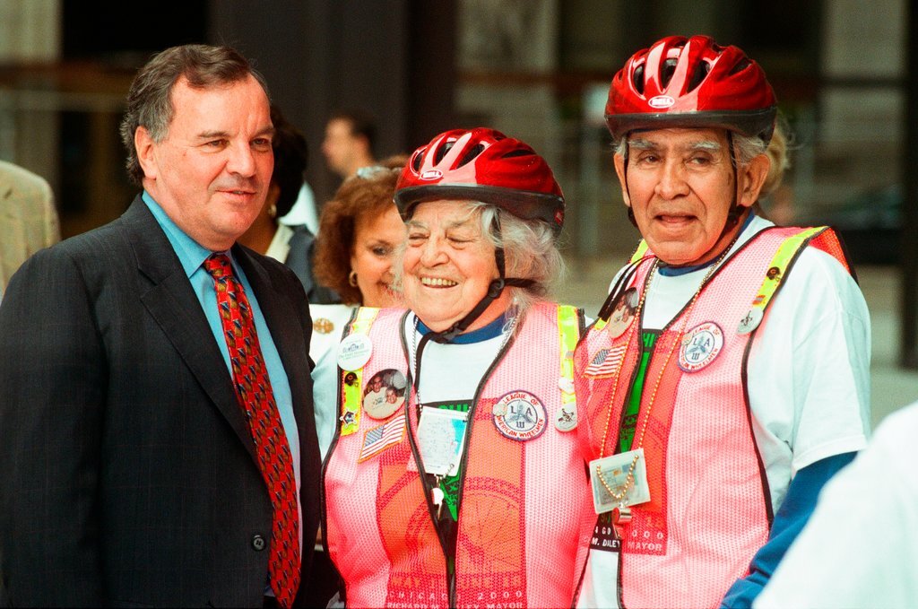 A Bike to Work Rally is held at Daley Plaza - Chicago Sun-Times