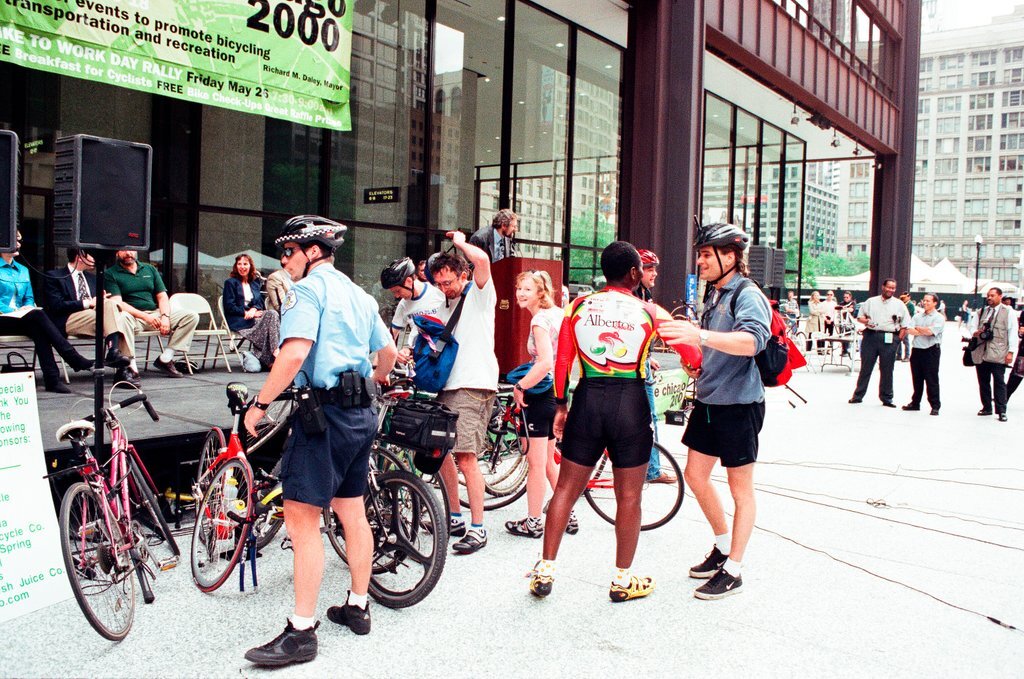 A Bike to Work Rally is held at Daley Plaza - Chicago Sun-Times