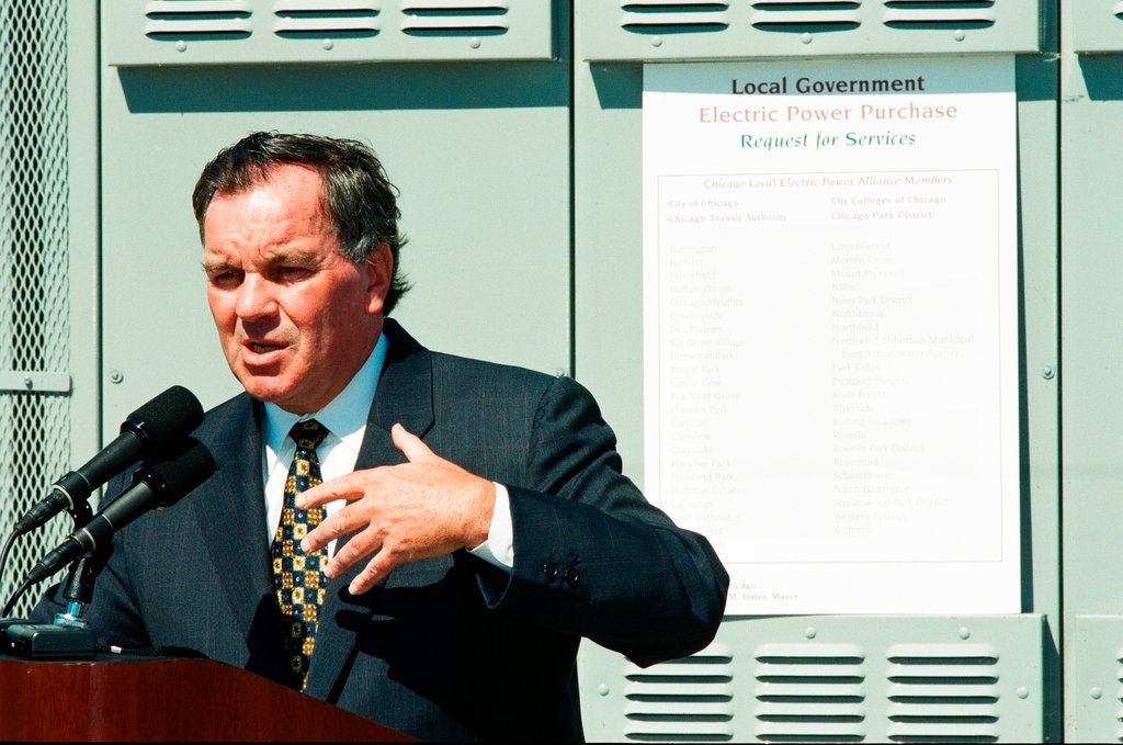 Mayor Richard M. Daley and suburban representatives hold a press conference - Chicago Sun-Times