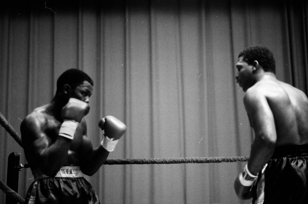 Joe Louis and Lee Roy Murphy compete in a boxing match - Chicago Sun-Times