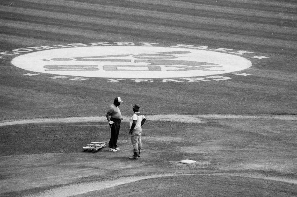 Center field of Comiskey Park now has a '75 Years' sign to commemorate the park's opening - Chicago Sun-Times