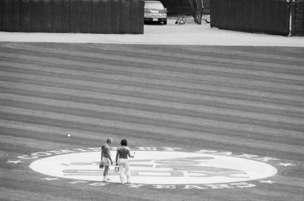 Center field of Comiskey Park now has a '75 Years' sign to commemorate the park's opening - Chicago Sun-Times