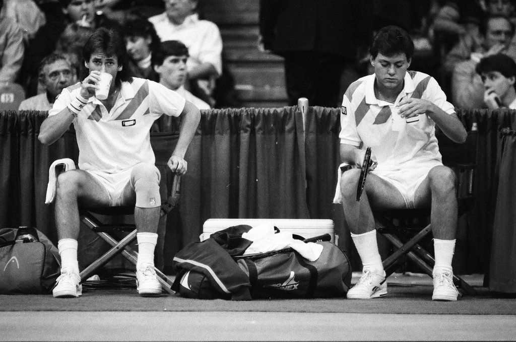 Jimmy Connors and John McEnroe compete in the Volvo Tennis Finals - Chicago Sun-Times