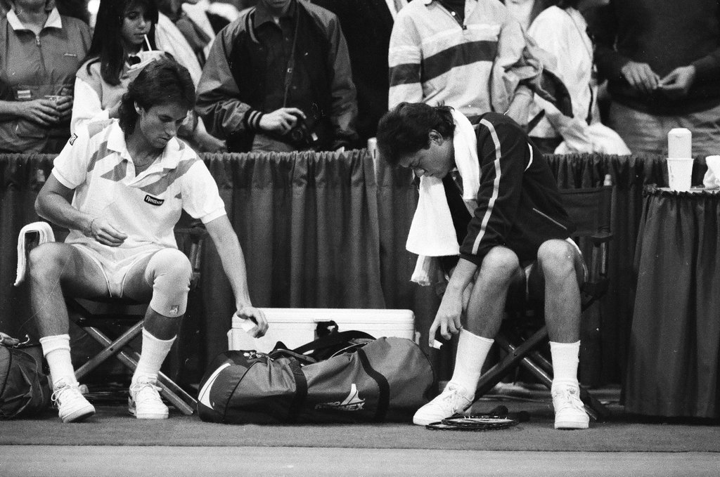 Jimmy Connors and John McEnroe compete in the Volvo Tennis Finals - Chicago Sun-Times