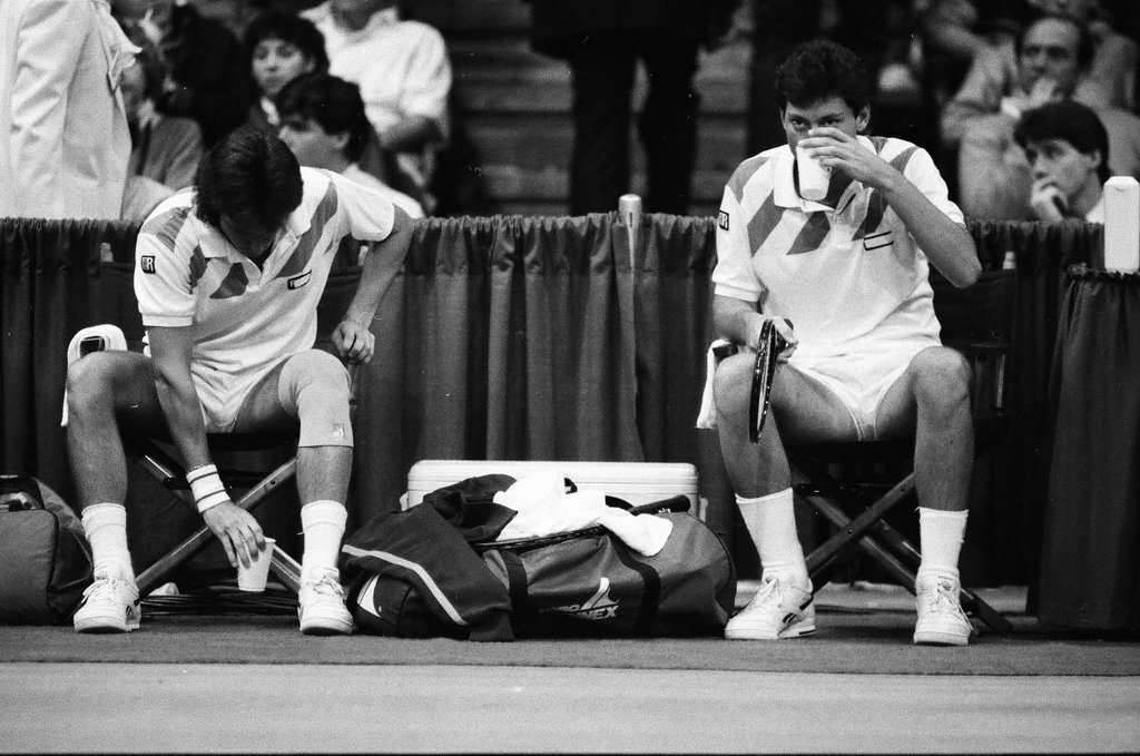 Jimmy Connors and John McEnroe compete in the Volvo Tennis Finals - Chicago Sun-Times
