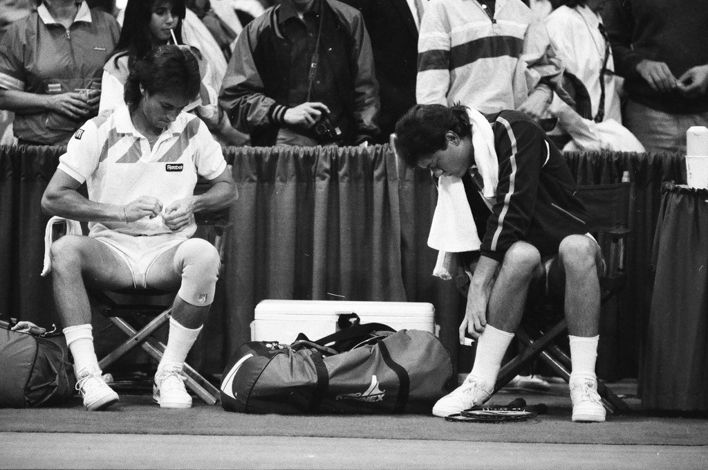 Jimmy Connors and John McEnroe compete in the Volvo Tennis Finals - Chicago Sun-Times