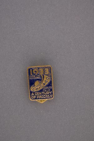 Century of Progress, souvenir blue and gold tie clip