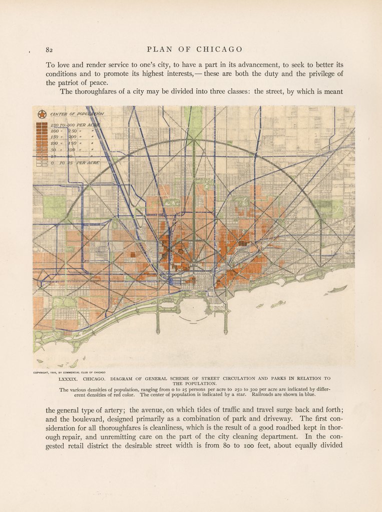 Page 82 and Plate LXXXIX from Plan of Chicago - Commercial Club of Chicago