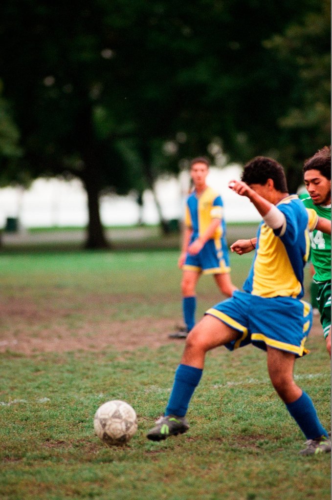 Roosevelt and Senn high schools compete in a soccer game - Chicago Sun-Times