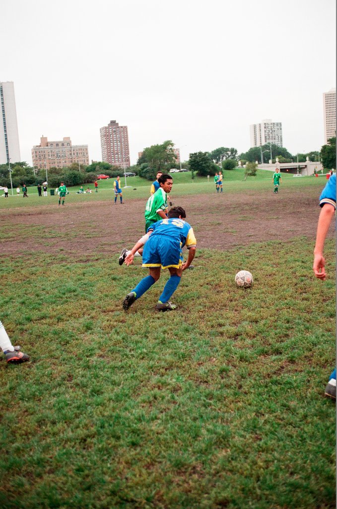 Roosevelt and Senn high schools compete in a soccer game - Chicago Sun-Times