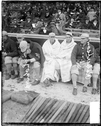 This photo shows the outfield crew for the 1917 Chicago White Sox. From  left to right ( Nemo Le…