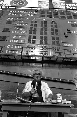 Harry Caray at Comiskey Park - Chicago Sun-Times